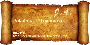 Jakubecz Alexandra névjegykártya